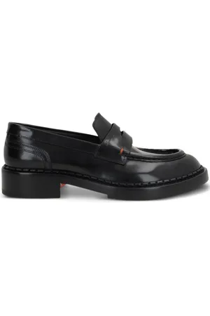 santoni X 10 Corso Como brushed leather penny loafers