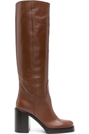 Prada 90mm round-toe leather boots