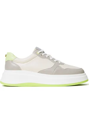 Twin-Set Colour-block faux leather trainers