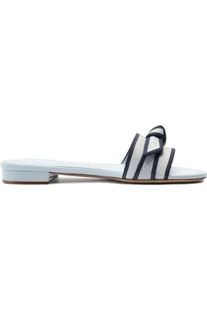 ALEXANDRE BIRMAN Grosgrain-trim raffia mules
