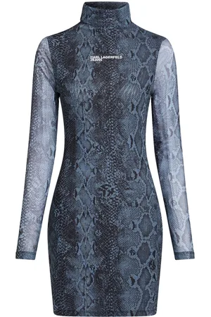 Karl Lagerfeld Snake-print mesh dress