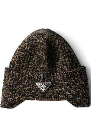 Prada Enamel-logo m??lange wool beanie