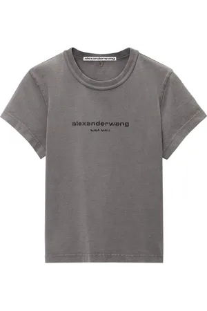 Alexander Wang Logo-appliqué shrunken T-shirt