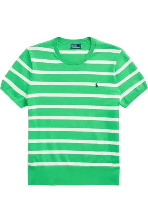Ralph Lauren Striped short-sleeve knitted top