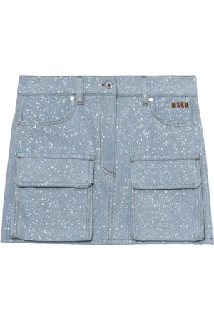 Msgm Logo-embroidered mini skirt