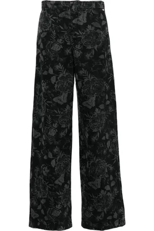 BLUMARINE Laser-print denim trousers