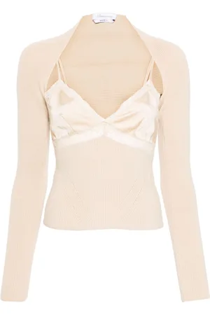 BLUMARINE Layered lace-detailed tank top