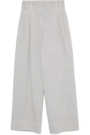 PESERICO SIGN Wide-leg gabardine trousers