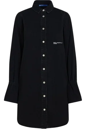 Karl Lagerfeld Tied-sleeve denim dress
