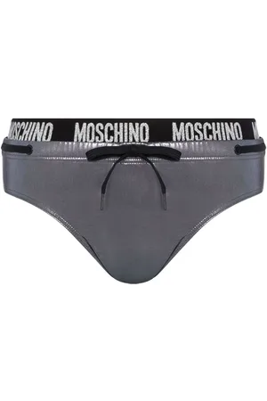 Moschino Logo-waistband metallic briefs