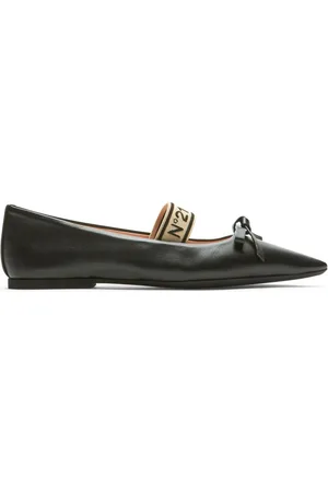 Nº21 Bow leather ballerina shoes