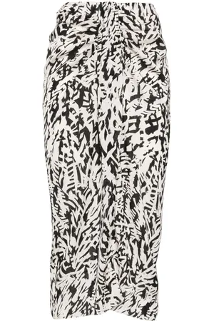 Patrizia Pepe Abstract-print crepe pencil skirt