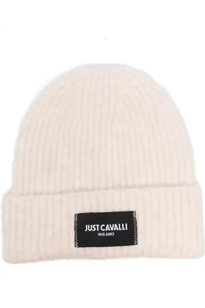 Roberto Cavalli Logo-patch knitted beanie