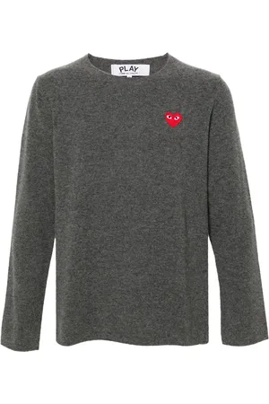 Comme des Garçons Heart-patch wool jumper