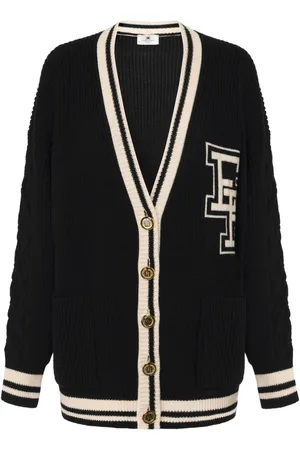Elisabetta Franchi Logo patch V-neck cardigan