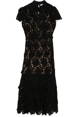 Self-Portrait Floral-lace midi dress