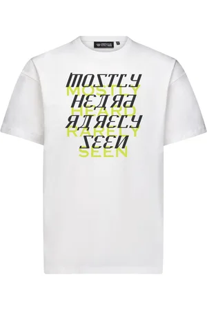 MOSTLY HEARD RARELY SEEN Shadow Text cotton T-shirt