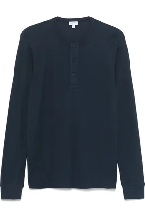 Sunspel Waffle Henley T-shirt