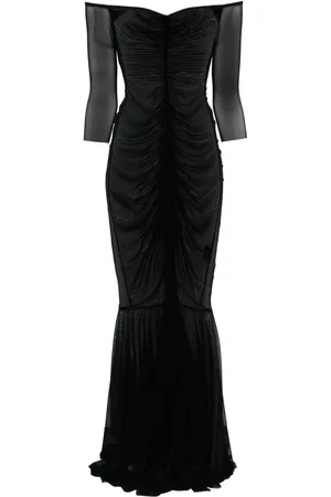 Norma Kamali Off-shoulder fishtail gown