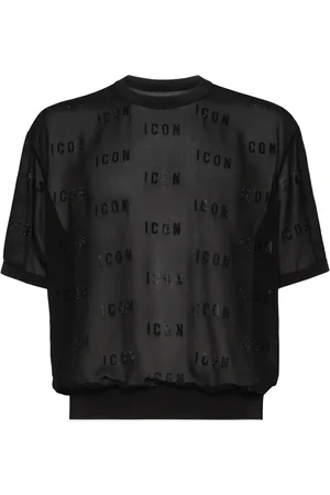 Dsquared2 Logo-appliqué mesh T-shirt