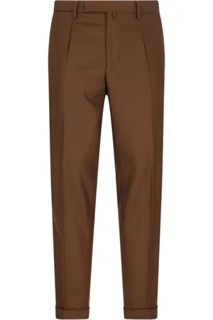 BRIGLIA Pressed-crease tapered trousers