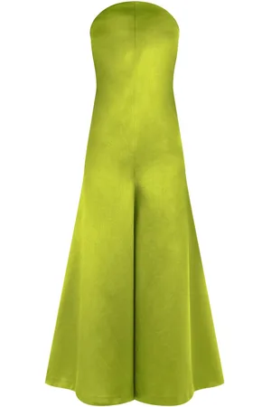 Serafini Satin-finish strapless dress