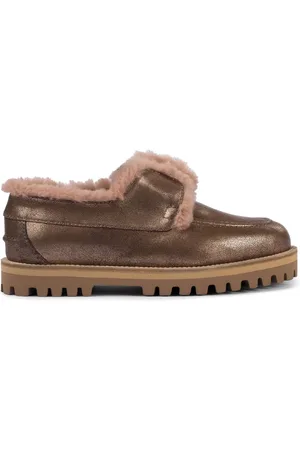 LE SILLA Yacht shearling-trim leather loafers