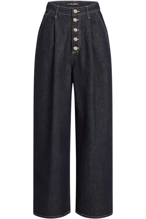 Karl Lagerfeld Button-fly wide-leg jeans