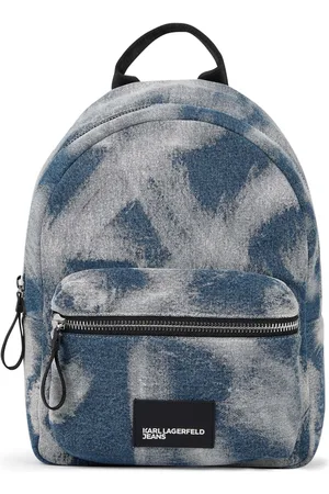 Karl Lagerfeld Logo-patch denim backpack