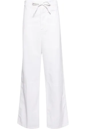 Victoria Beckham Drawstring-waist cotton trousers