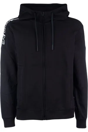 EA7 Zip-up cotton hoodie