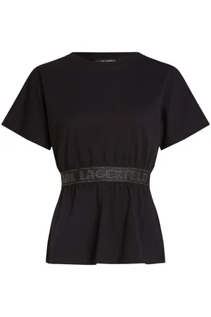 Karl Lagerfeld Glitter logo-tape T-shirt