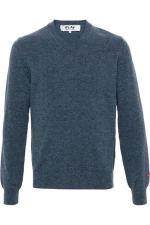 Comme des Garçons Heart-patch wool jumper