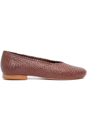Sarah Chofakian William woven-design leather ballerina shoes