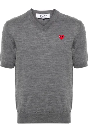 Comme des Garçons Heart-patch wool jumper