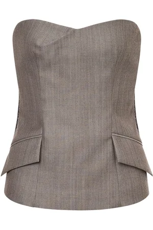 Alberta Ferretti Wool tweed bustier top