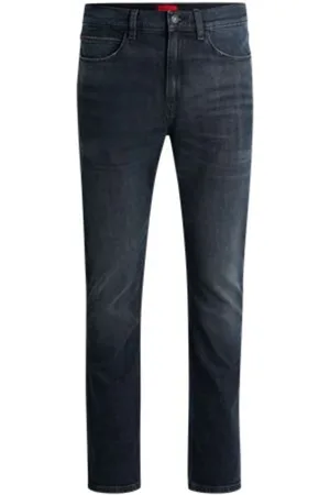 HUGO BOSS Faded-effect slim-cut jeans