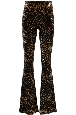 Nanushka Abstract-print flared trousers