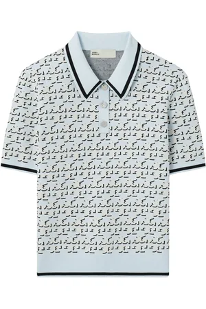 Tory Burch Monogram jacquard polo top