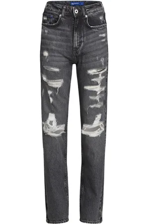 Karl Lagerfeld Distressed-effect straight jeans