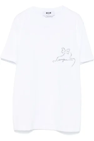 Msgm Crystal-ribbon T-shirt