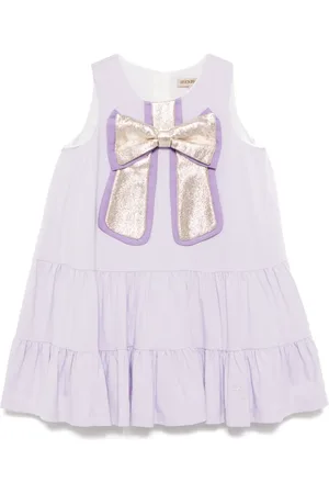 HUCKLEBONES LONDON Gilded bow ruffle tier dress