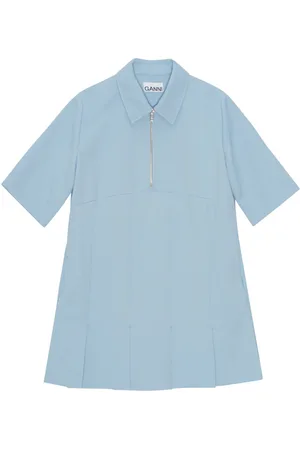 Ganni Pleated twill mini dress