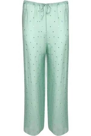 Oseree Gem Pants embellished straight-leg trousers