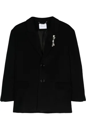 BLUMARINE Bijoux-pin felted coat
