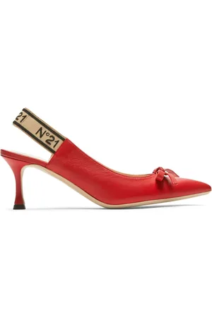 Nº21 60mm bow slingback pumps