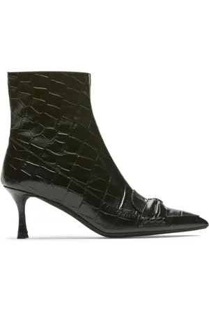 Nº21 60mm bow leather ankle boots