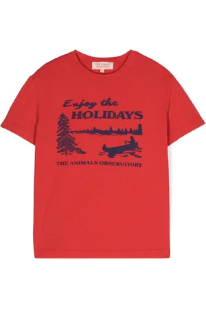 The Animals Observatory Holidays Rooster-print T-shirt
