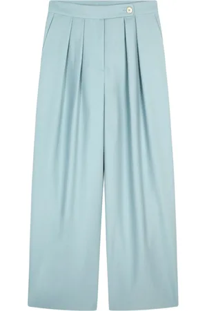 DRIES VAN NOTEN Pleated wool trousers