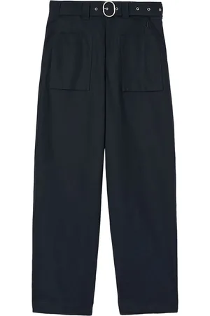 Jil Sander Belted-waist organic cotton trousers